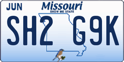 MO license plate SH2G9K