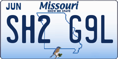 MO license plate SH2G9L