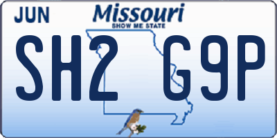 MO license plate SH2G9P