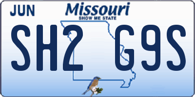 MO license plate SH2G9S