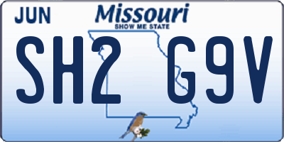 MO license plate SH2G9V