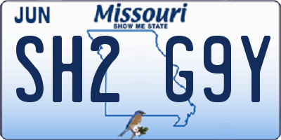 MO license plate SH2G9Y