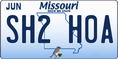 MO license plate SH2H0A
