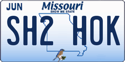 MO license plate SH2H0K