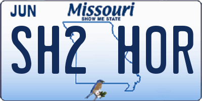 MO license plate SH2H0R