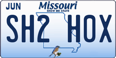 MO license plate SH2H0X