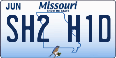 MO license plate SH2H1D