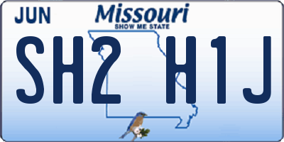 MO license plate SH2H1J