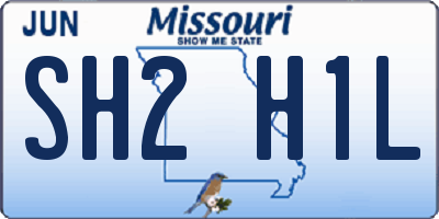 MO license plate SH2H1L