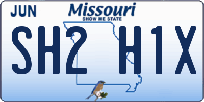 MO license plate SH2H1X