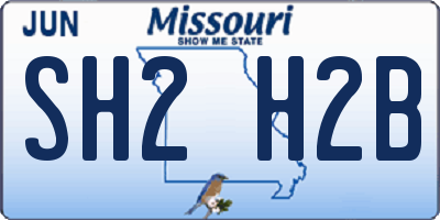 MO license plate SH2H2B