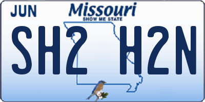 MO license plate SH2H2N