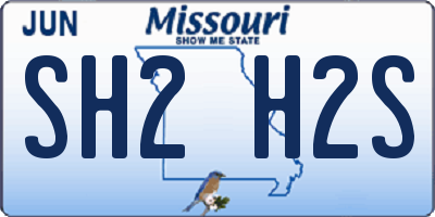MO license plate SH2H2S