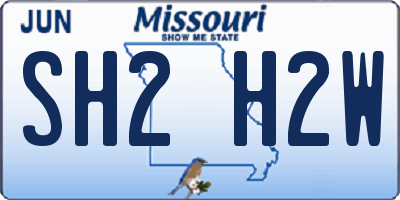 MO license plate SH2H2W