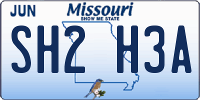 MO license plate SH2H3A