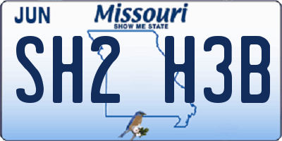 MO license plate SH2H3B
