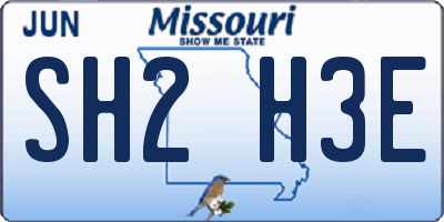 MO license plate SH2H3E