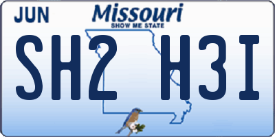 MO license plate SH2H3I