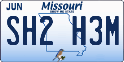 MO license plate SH2H3M