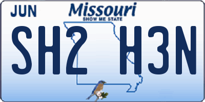 MO license plate SH2H3N