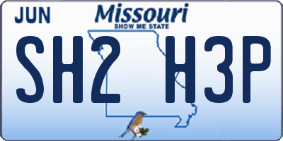 MO license plate SH2H3P