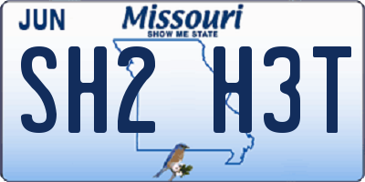 MO license plate SH2H3T
