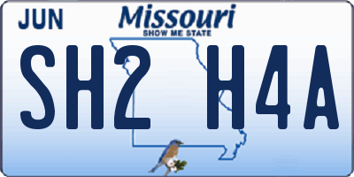 MO license plate SH2H4A