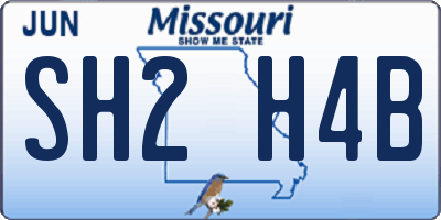 MO license plate SH2H4B