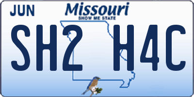 MO license plate SH2H4C
