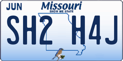 MO license plate SH2H4J