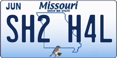 MO license plate SH2H4L