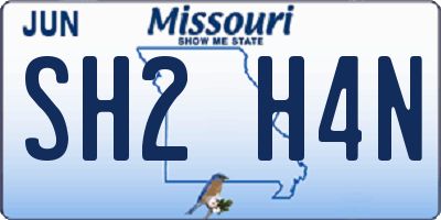 MO license plate SH2H4N