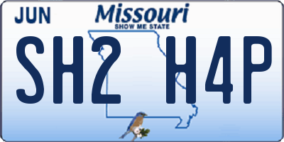MO license plate SH2H4P