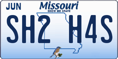 MO license plate SH2H4S