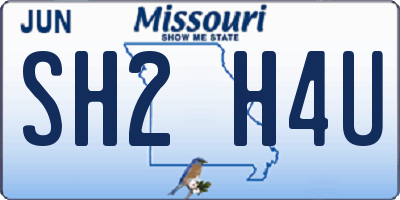 MO license plate SH2H4U