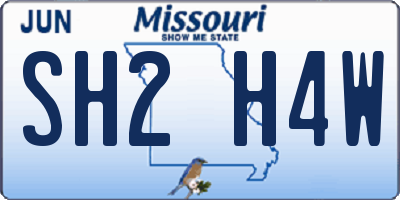 MO license plate SH2H4W