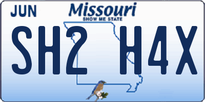 MO license plate SH2H4X
