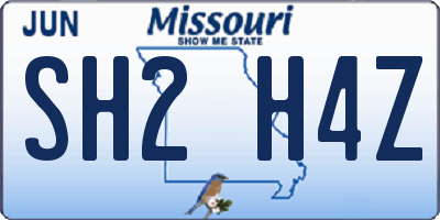 MO license plate SH2H4Z