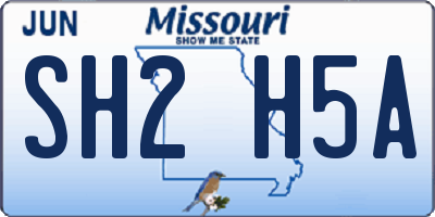 MO license plate SH2H5A