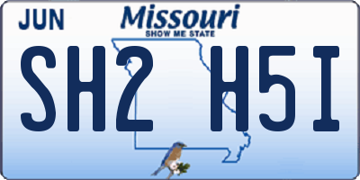 MO license plate SH2H5I