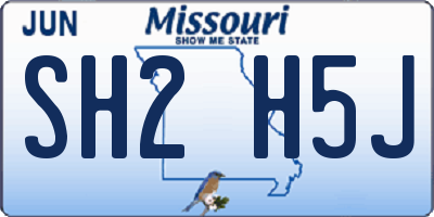 MO license plate SH2H5J