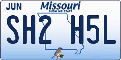 MO license plate SH2H5L