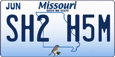 MO license plate SH2H5M