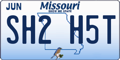 MO license plate SH2H5T