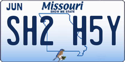 MO license plate SH2H5Y