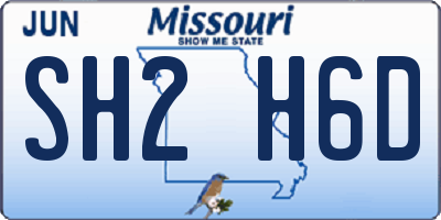 MO license plate SH2H6D