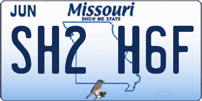 MO license plate SH2H6F