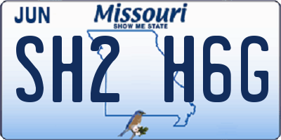 MO license plate SH2H6G