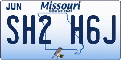 MO license plate SH2H6J