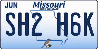 MO license plate SH2H6K